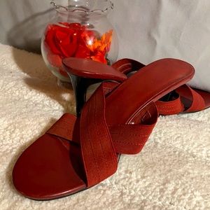 VINTAGE Dark Red, Black Heeled Shoes